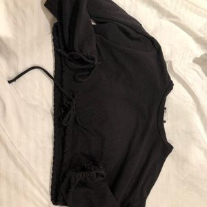 Crop long sleeves tie